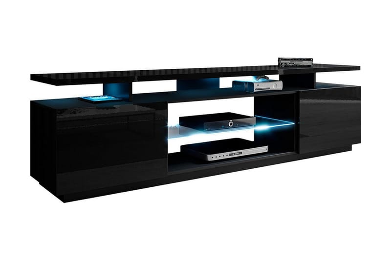 Ceasar TV-Bord 180 cm med LED - Sort - Møbler - TV borde & mediemøbler - TV-borde