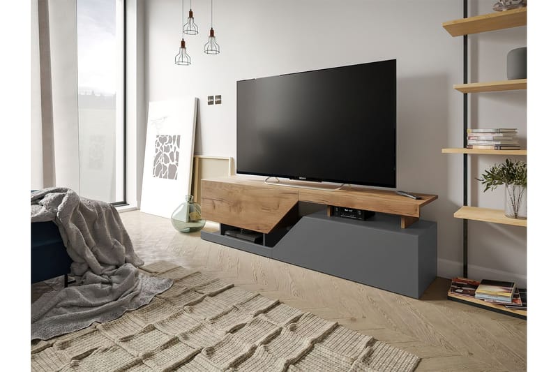 Ceelias TV-Bord 160 cm - Natur/antracit - TV-borde