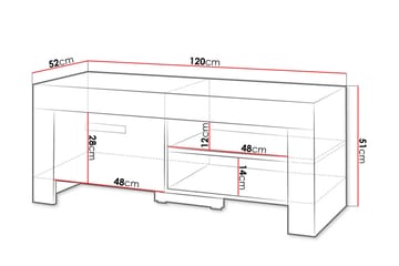 Cezar Gulvstående TV-bænk 120 cm med Opbevaring i Eg - Beige - Møbler - TV borde & mediemøbler - TV-borde