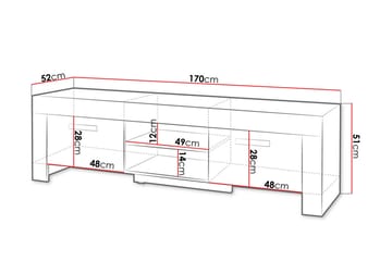 Cezar Gulvstående Tv-bænk 170 cm med Opbevaring i Eg - Beige - Møbler - TV borde & mediemøbler - TV-borde