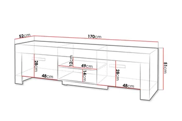 Cezar TV-bänk 170x52x51 cm Ek - Møbler - TV borde & mediemøbler - TV-borde