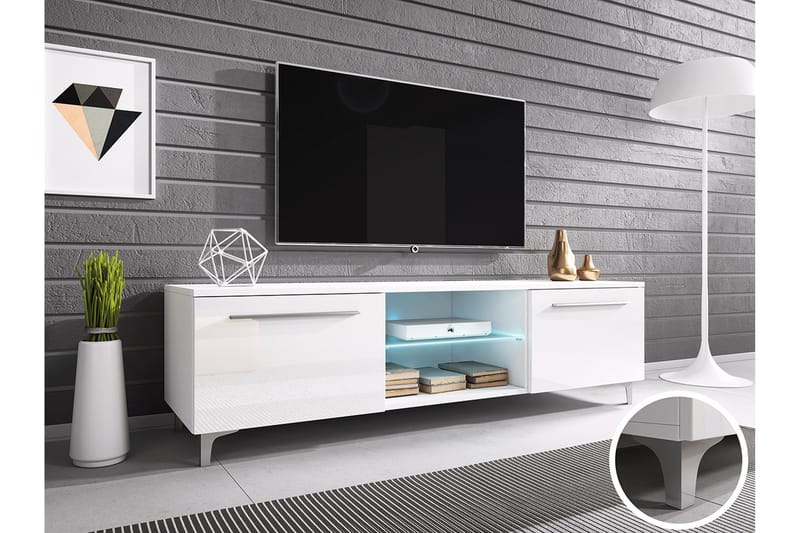 Chien TV-bord 150 cm - Hvid - TV-borde