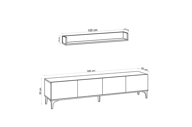 Cizylydu TV-bord 180 cm - Natur - TV-borde