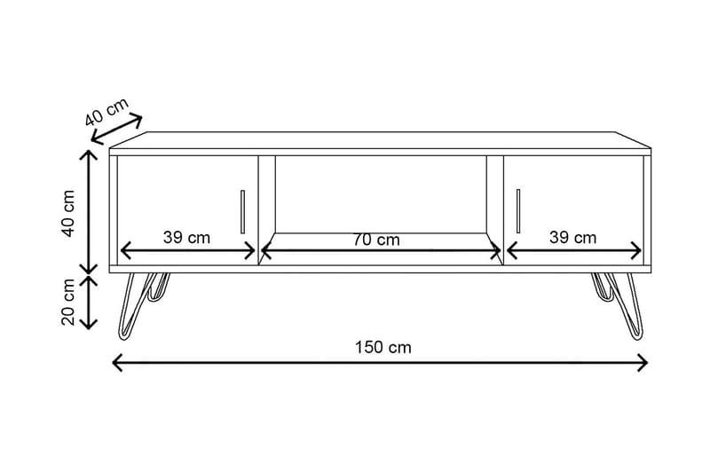 Colaldiath TV-bord 150 cm - Natur - TV-borde