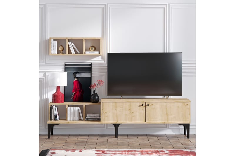 Comceal TV-bord 180 cm - Natur/Hvid - TV-borde