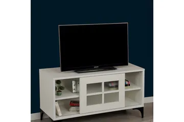 Comfortale Gulvstående TV-Bænk 100 cm med Opbevaring i Malet Træ - Hvid - Møbler - TV borde & mediemøbler - TV-borde