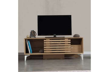 Comfortale Gulvstående TV-bænk 125 cm med Opbevaring i Lyst Træ - Brun - Møbler - TV borde & mediemøbler - TV-borde