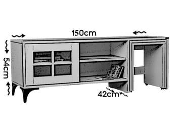 Comfortale Gulvstående TV-bænk 150 cm med Opbevaring og Hjul i Mørkt Træ - Brun - Møbler - TV borde & mediemøbler - TV-borde