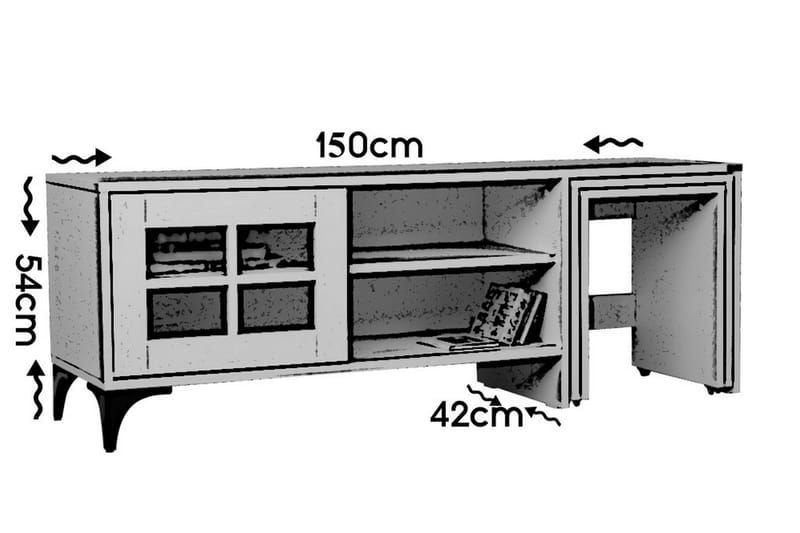 Comfortale Gulvstående TV-bænk 150 cm med Opbevaring og Hjul i Mørkt Træ - Brun - Møbler - TV borde & mediemøbler - TV-borde