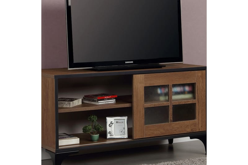 Comfortale Gulvstående Tv-bord 100 cm med Opbevaring i Mørkt Træ - Brun - Møbler - TV borde & mediemøbler - TV-borde