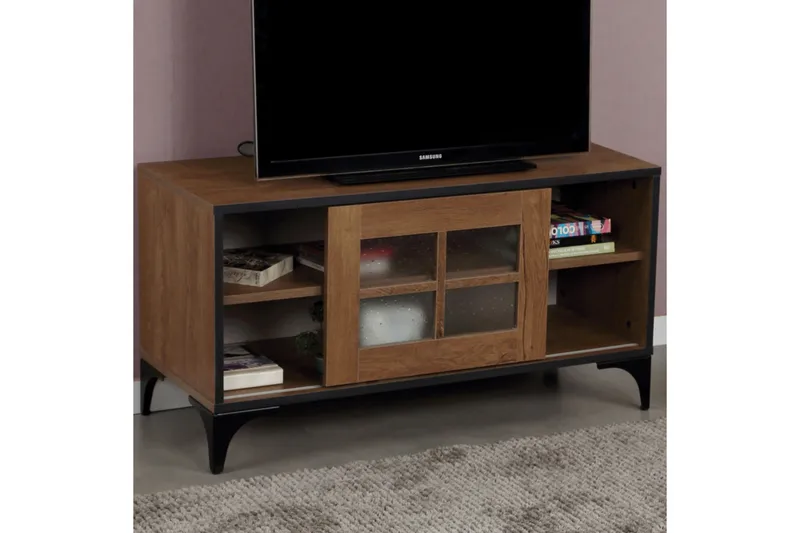 Comfortale Gulvstående Tv-bord 100 cm med Opbevaring i Mørkt Træ - Brun - Møbler - TV borde & mediemøbler - TV-borde