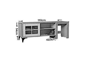 Comfortale Gulvstående Tv-bord med Hjul 150 cm med Opbevaring i Malet Træ - Hvid - Møbler - TV borde & mediemøbler - TV-borde