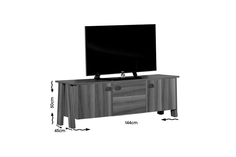 Comfortale Tv-bord 144 cm med Opbevaring i Mørkt Træ - Brun - Møbler - TV borde & mediemøbler - TV-borde