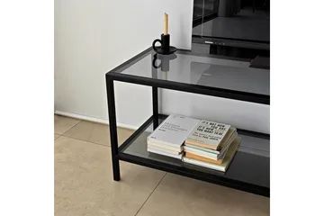 Condurso Fritstående Tv-bord 130 cm i Metal og Glas - Røggrå - Møbler - TV borde & mediemøbler - TV-borde