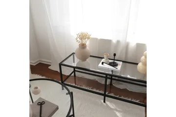 Condurso Fritstående Tv-bord 130 cm med Opbevaring i Glas og Metal - Sort - Møbler - TV borde & mediemøbler - TV-borde