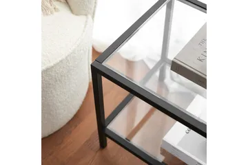 Condurso Fritstående Tv-bord 130 cm med Opbevaring i Glas og Metal - Sort - Møbler - TV borde & mediemøbler - TV-borde