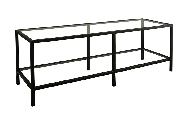 Condurso Fritstående Tv-bord 130 cm med Opbevaring i Glas og Metal, Sort