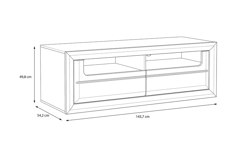 Corlius TV-Bord 144 cm - Beige/Brun - Møbler - TV borde & mediemøbler - TV-borde