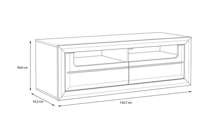 Corlius TV-Bord 144 cm - Beige/Brun - TV-borde