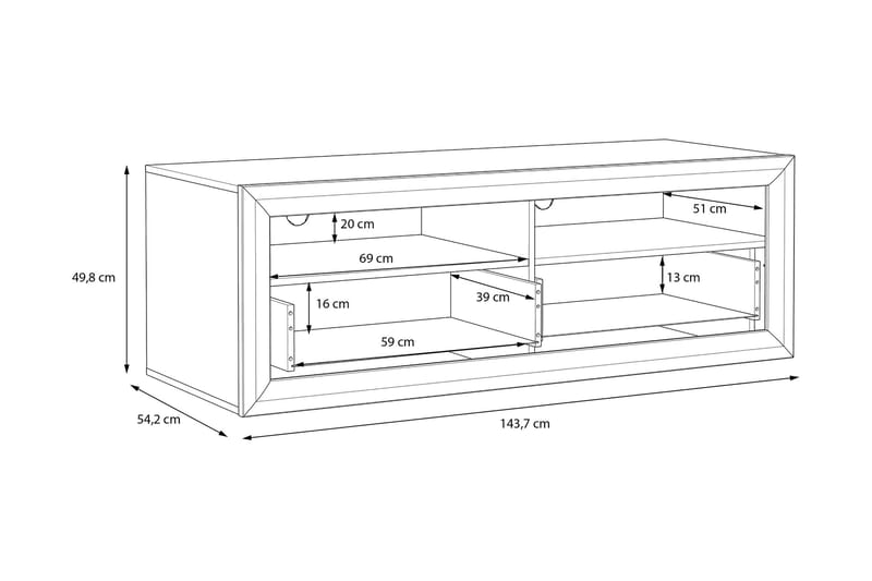 Corlius TV-Bord 144 cm - Beige/Brun - Møbler - TV borde & mediemøbler - TV-borde
