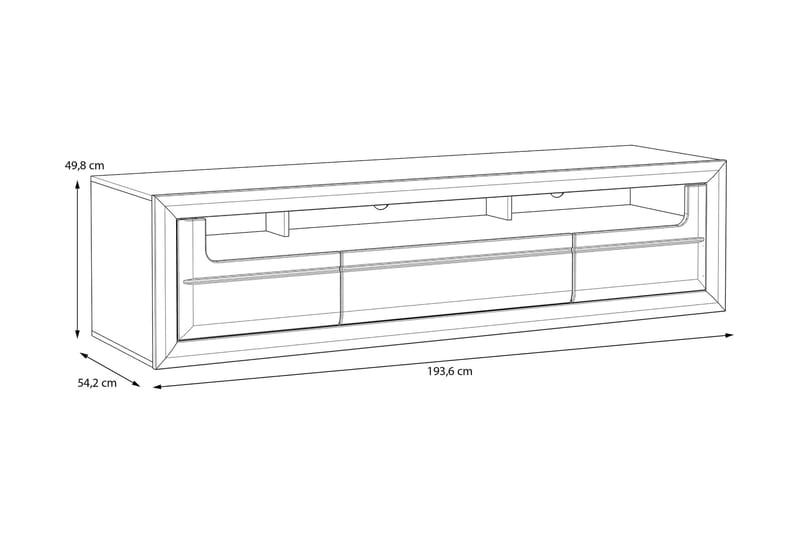 Corlius TV-Bord 194 cm - Beige/Brun - Møbler - TV borde & mediemøbler - TV-borde