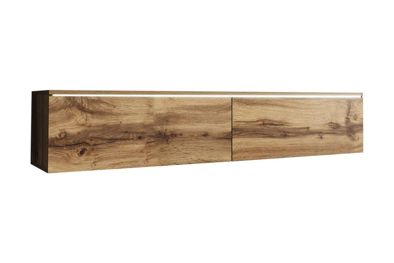 Cuguen TV-Bord 140 cm LED -belysning, Træ/natur | Hvid LED