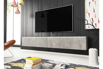 Cuguen TV-Bord 180x32x30 cm - Grå/Hvid - Møbler - TV borde & mediemøbler - TV-borde