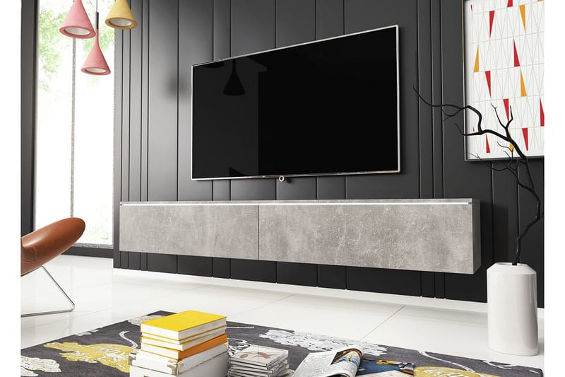 Cuguen TV-Bord 180x32x30 cm - Grå/Hvid - Møbler - TV borde & mediemøbler - TV-borde