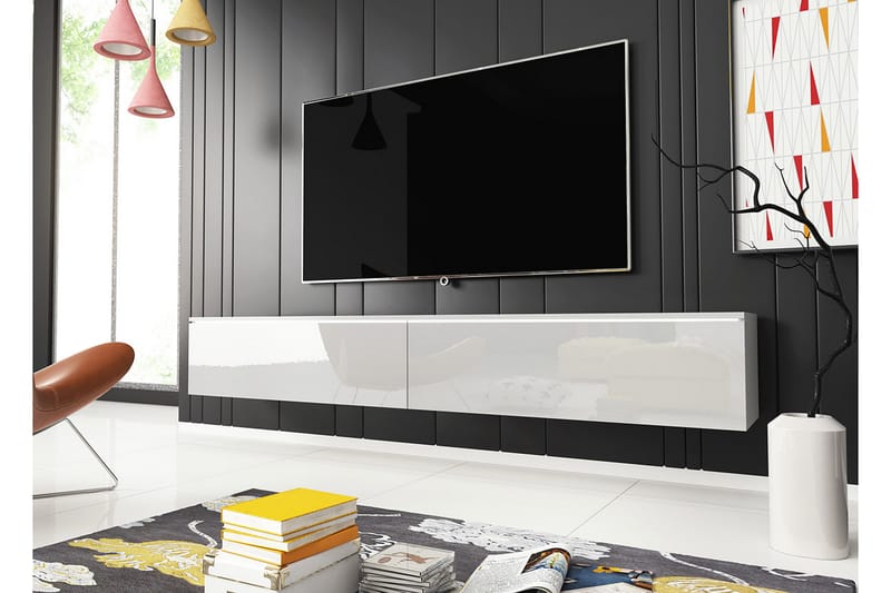 Cuguen TV-Bord 180x32x30 cm - Hvid - TV-skab