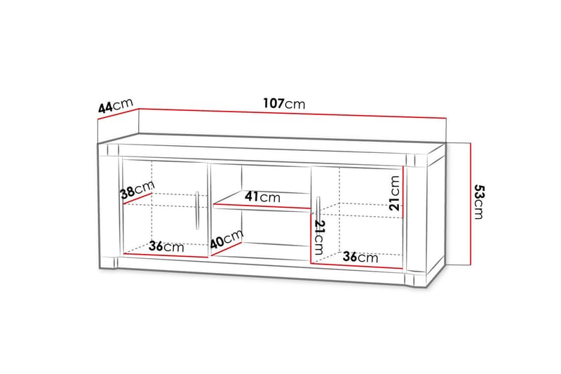 Dallas TV-bord 137x43,5x53 cm - Møbler - TV borde & mediemøbler - TV-borde
