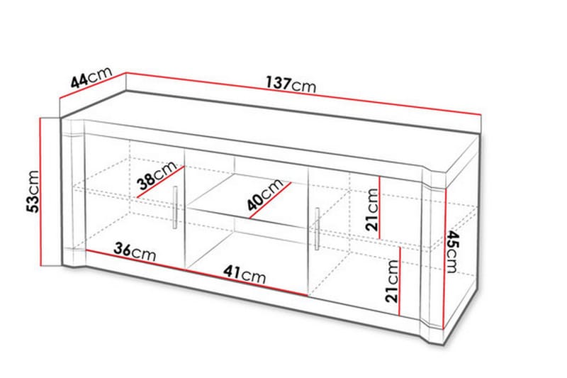 Dallas TV-bord 137x44x53 cm - Møbler - TV borde & mediemøbler - TV-borde