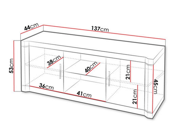 Dallas TV-bord 137x44x53 cm - TV-borde