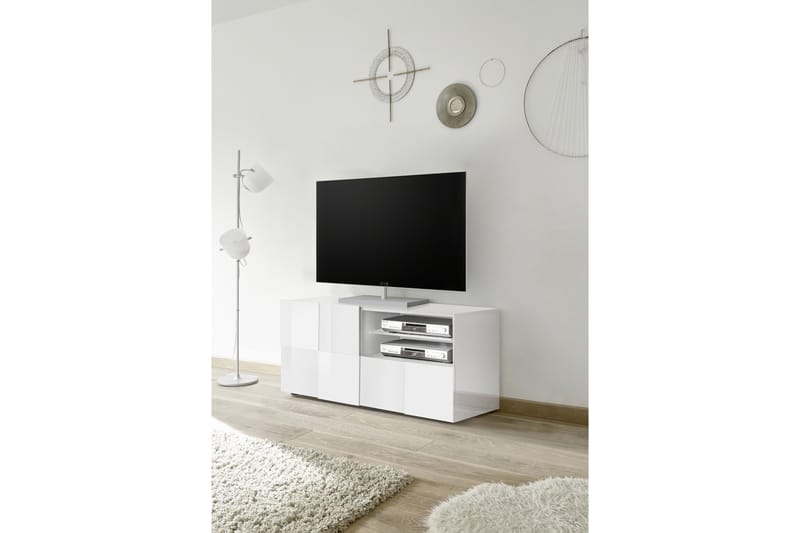 Dama TV-Bord 121 cm - Hvid Højglanslak - Møbler - TV borde & mediemøbler - TV-borde