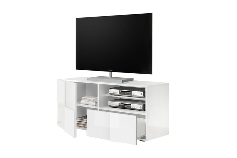 Dama TV-Bord 121 cm - Hvid Højglanslak - TV-borde