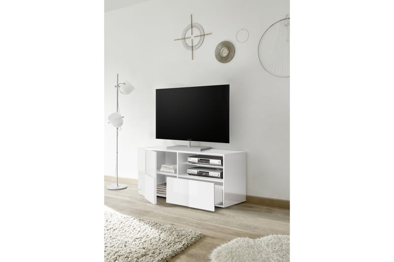 Dama TV-Bord 121 cm - Hvid Højglanslak - TV-borde