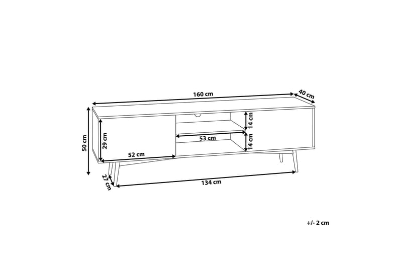 Dariana TV-Bord 160 cm - Træ/natur - Møbler - TV borde & mediemøbler - TV-borde