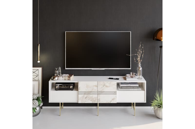 Dasaki TV-bord 180 cm - Hvid - TV-borde