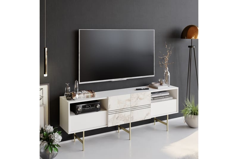 Dasaki TV-bord 180 cm - Hvid - TV-borde