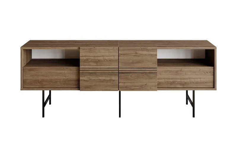 Dasaki TV-bord 180 cm, Mørkebrun/sort