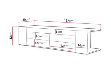 Davalos Gulvstående TV-bænk 137 cm med Opbevaring i Eg - Brun - Møbler - TV borde & mediemøbler - TV-borde