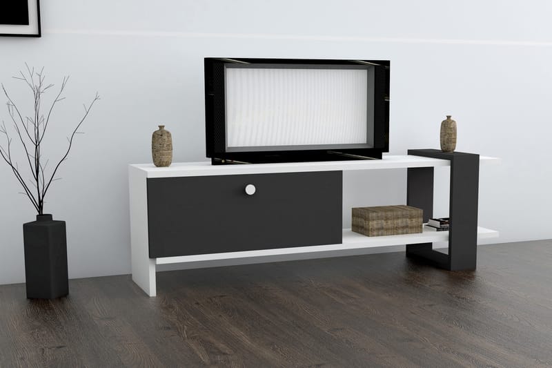 Davinroy TV-Bord 120 cm - Hvid|Grå - TV-borde