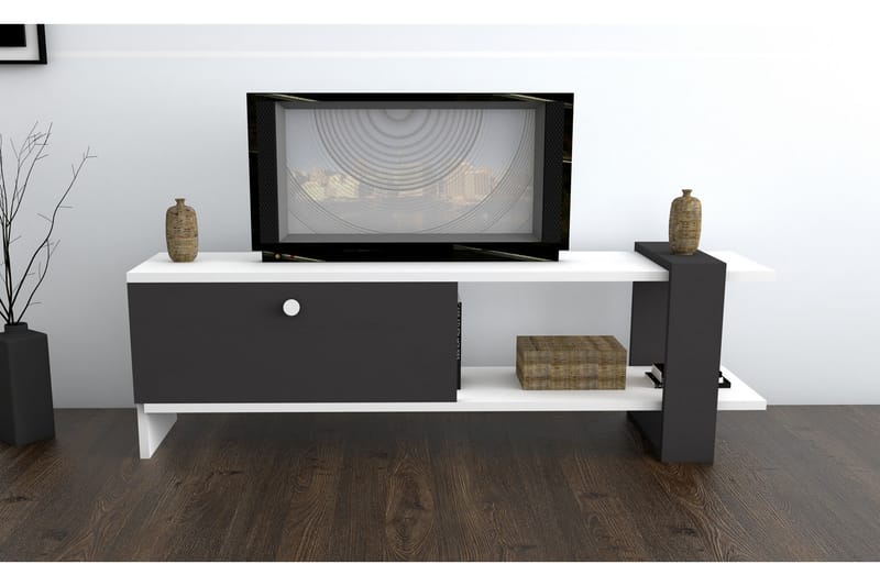 Davinroy TV-Bord 120 cm - Hvid|Grå - TV-borde