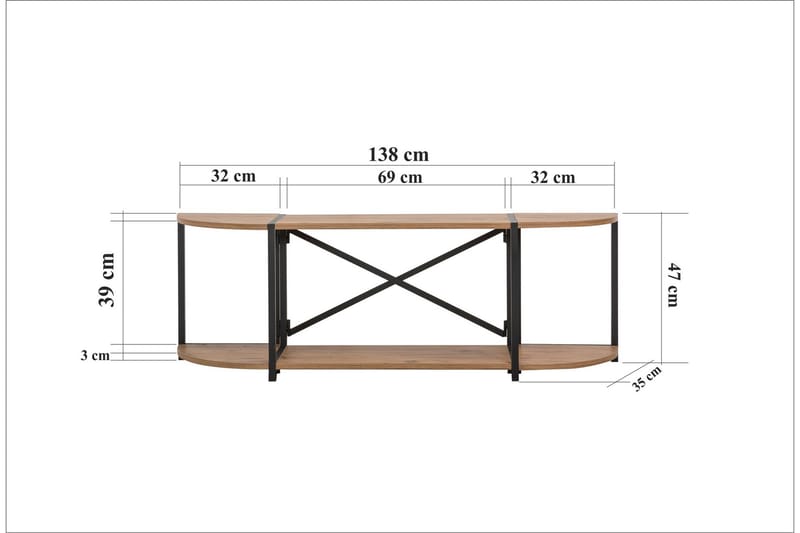 Debesis TV-Bord 138 cm - Brun/Sort - Møbler - TV borde & mediemøbler - TV-borde