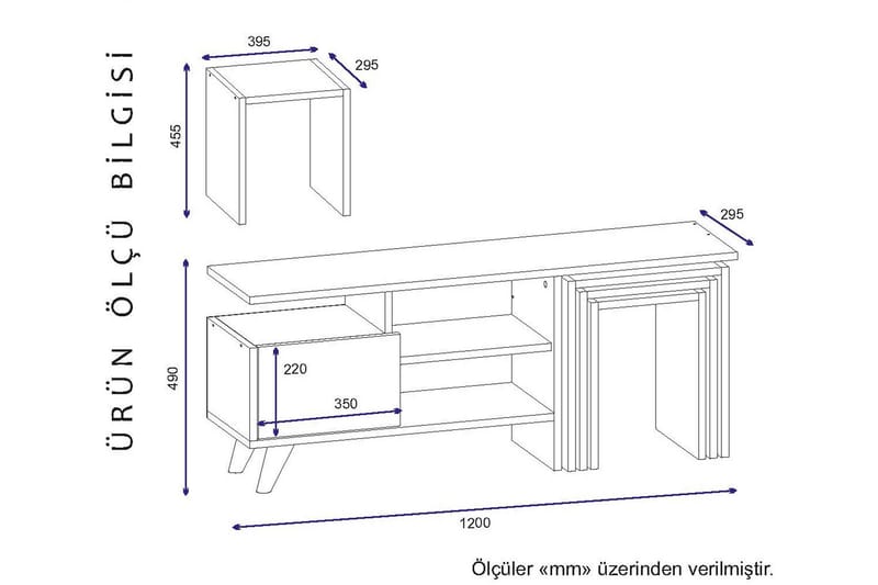 Decorotika TV-bænk 120 cm - Hvid/valnød - Møbler - TV borde & mediemøbler - TV-borde