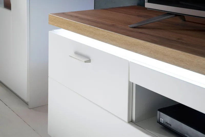 Degaust TV-Bord 156 cm - Hvid/Eg - Møbler - TV borde & mediemøbler - TV-borde