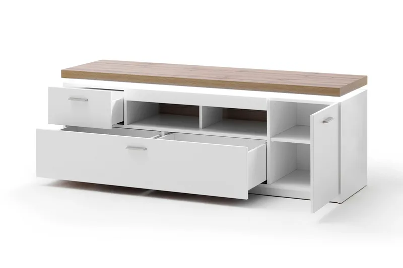 Degaust TV-Bord 156 cm - Hvid/Eg - Møbler - TV borde & mediemøbler - TV-borde