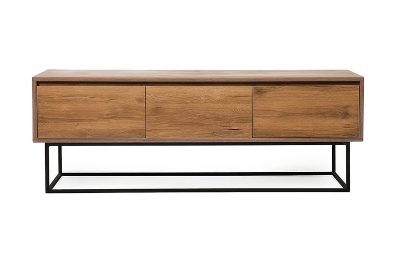 Degerfors Gulvstående TV-bænk 140 cm med Opbevaring i Lyst Træ - Brun - Møbler - TV borde & mediemøbler - TV-borde