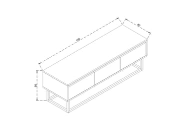 Degerfors TV-Bord 140 cm - Brun - Møbler - TV borde & mediemøbler - TV-borde