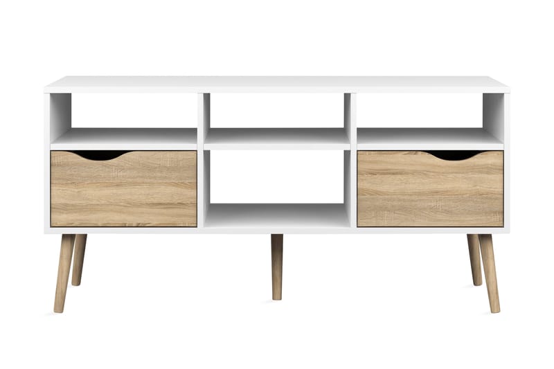 Delta TV-Bord 117 cm - Hvid/Eg - Møbler - TV borde & mediemøbler - TV-borde