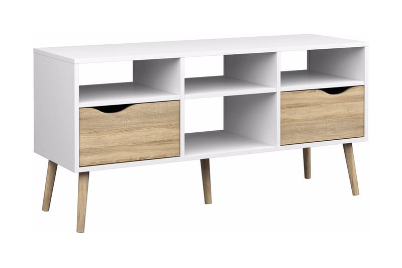 Delta TV-Bord 117 cm - Hvid/Eg - Møbler - TV borde & mediemøbler - TV-borde
